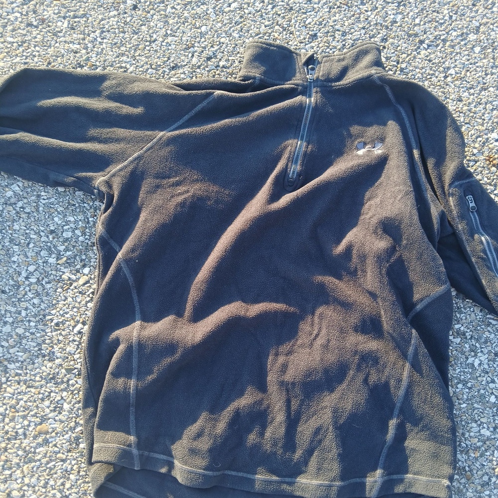 Under Armour Jacket Mens Medium Black Fleece Quarter Zip Pullover Outdoor